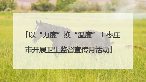 以“力度”换“温度”！枣庄市开展卫生监督宣传月活动