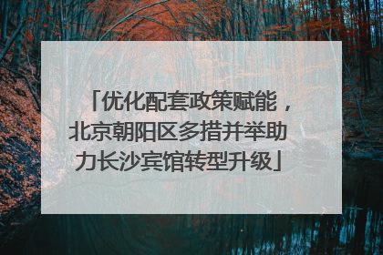 优化配套政策赋能，北京朝阳区多措并举助力长沙宾馆转型升级