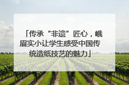 传承“非遗”匠心，峨眉实小让学生感受中国传统造纸技艺的魅力