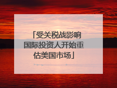 受关税战影响 国际投资人开始重估美国市场