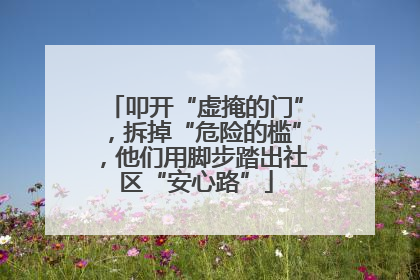 叩开“虚掩的门”，拆掉“危险的槛”，他们用脚步踏出社区“安心路”
