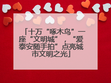 十万“啄木鸟”一座“文明城”，“爱泰安随手拍”点亮城市文明之光