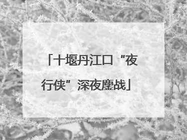 十堰丹江口“夜行侠”深夜鏖战