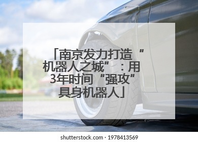 南京发力打造“机器人之城”：用3年时间“强攻”具身机器人