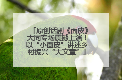 原创话剧《面皮》大同专场震撼上演！以“小面皮”讲述乡村振兴“大文章”