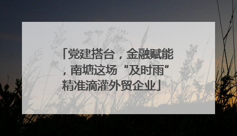 党建搭台，金融赋能，南塘这场“及时雨”精准滴灌外贸企业