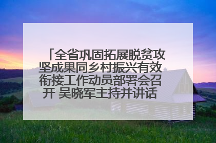 全省巩固拓展脱贫攻坚成果同乡村振兴有效衔接工作动员部署会召开 吴晓军主持并讲话 罗东川作安排部署