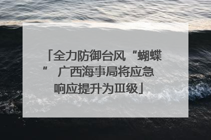 全力防御台风“蝴蝶” 广西海事局将应急响应提升为Ⅲ级