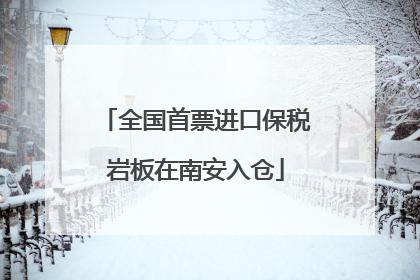 全国首票进口保税岩板在南安入仓