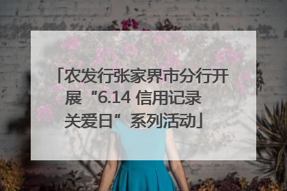 农发行张家界市分行开展“6.14 信用记录关爱日”系列活动