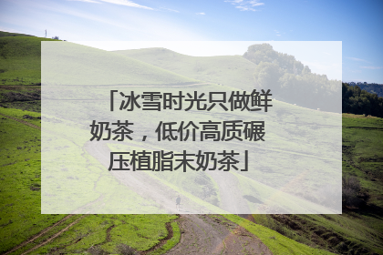 冰雪时光只做鲜奶茶，低价高质碾压植脂末奶茶