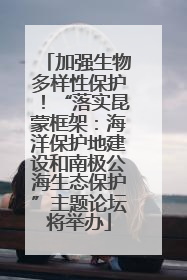 加强生物多样性保护！“落实昆蒙框架：海洋保护地建设和南极公海生态保护”主题论坛将举办