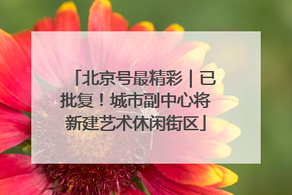 北京号最精彩｜已批复！城市副中心将新建艺术休闲街区