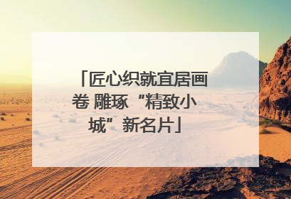 匠心织就宜居画卷 雕琢“精致小城”新名片