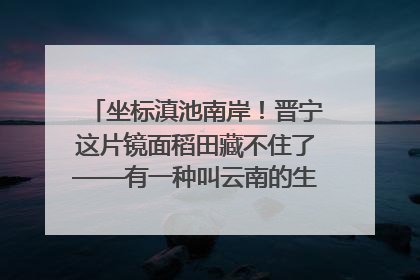 坐标滇池南岸！晋宁这片镜面稻田藏不住了——有一种叫云南的生活之365天