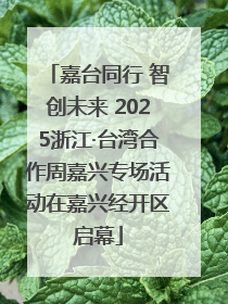 嘉台同行 智创未来 2025浙江·台湾合作周嘉兴专场活动在嘉兴经开区启幕