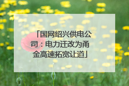 国网绍兴供电公司：电力迁改为甬金高速拓宽让道