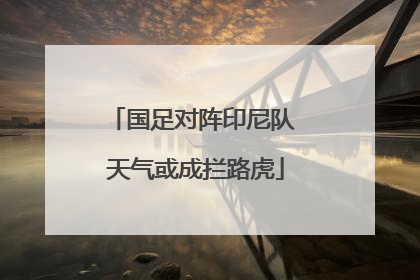 国足对阵印尼队 天气或成拦路虎