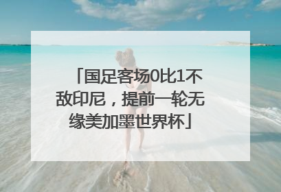 国足客场0比1不敌印尼，提前一轮无缘美加墨世界杯