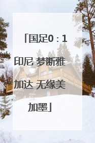 国足0∶1印尼 梦断雅加达 无缘美加墨