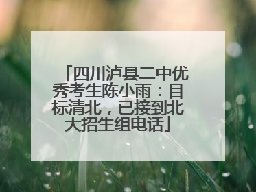 四川泸县二中优秀考生陈小雨：目标清北，已接到北大招生组电话