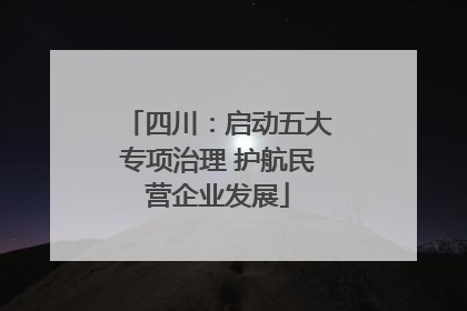 四川：启动五大专项治理 护航民营企业发展