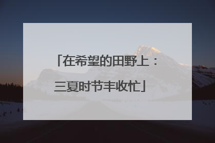 在希望的田野上：三夏时节丰收忙