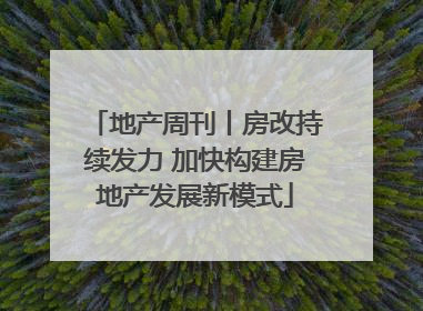 地产周刊丨房改持续发力 加快构建房地产发展新模式