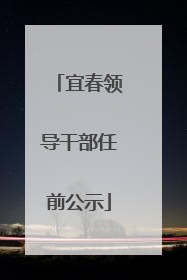 宜春领导干部任前公示