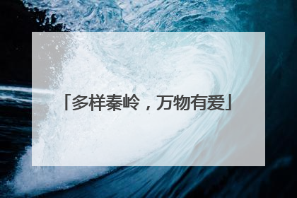 多样秦岭，万物有爱