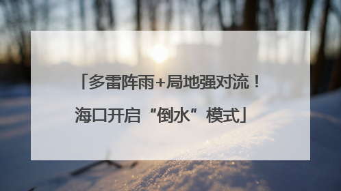 多雷阵雨+局地强对流！海口开启“倒水”模式