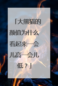 大熊猫的颜值为什么看起来一会儿高一会儿低？