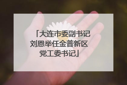 大连市委副书记刘恩举任金普新区党工委书记
