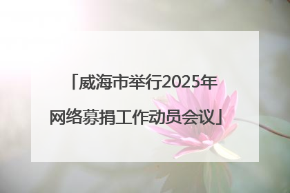 威海市举行2025年网络募捐工作动员会议