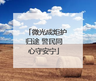 微光成炬护归途 警民同心守安宁