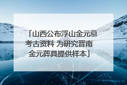 山西公布浮山金元墓考古资料 为研究晋南金元葬具提供样本
