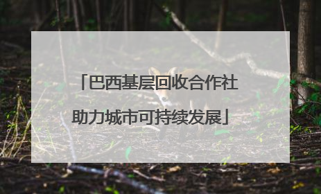 巴西基层回收合作社助力城市可持续发展