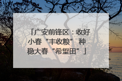 广安前锋区：收好小春“丰收粮” 种稳大春“希望田”