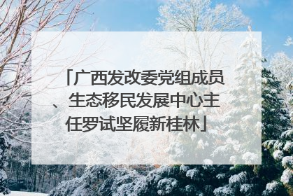 广西发改委党组成员、生态移民发展中心主任罗试坚履新桂林