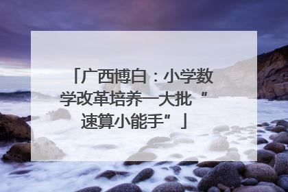 广西博白：小学数学改革培养一大批“速算小能手”