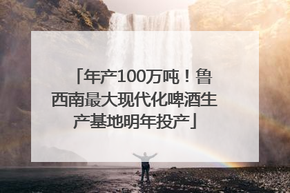 年产100万吨！鲁西南最大现代化啤酒生产基地明年投产