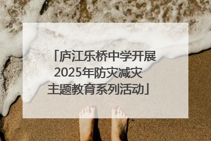 庐江乐桥中学开展2025年防灾减灾主题教育系列活动