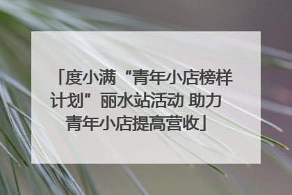 度小满“青年小店榜样计划”丽水站活动 助力青年小店提高营收