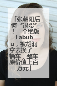 张朝阳后悔“退货”！一个绝版Labubu，被胡润拿去换了一辆车，整车原价值上百万元
