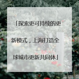 探索更可持续的更新模式，上海打造全球城市更新共同体