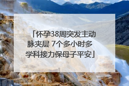 怀孕38周突发主动脉夹层 7个多小时多学科接力保母子平安