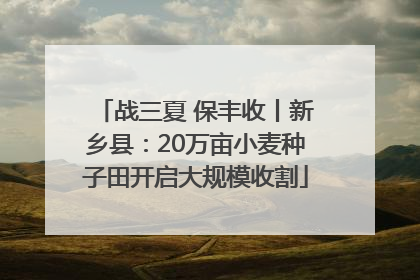 战三夏 保丰收丨新乡县：20万亩小麦种子田开启大规模收割