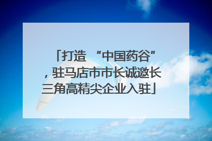 打造 “中国药谷”，驻马店市市长诚邀长三角高精尖企业入驻