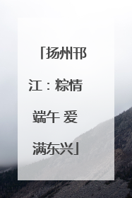 扬州邗江：粽情端午 爱满东兴