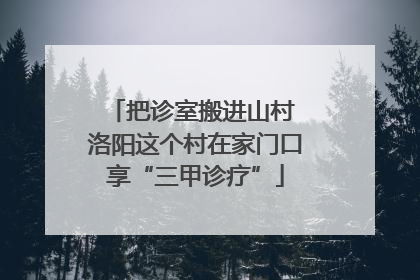 把诊室搬进山村 洛阳这个村在家门口享“三甲诊疗”
